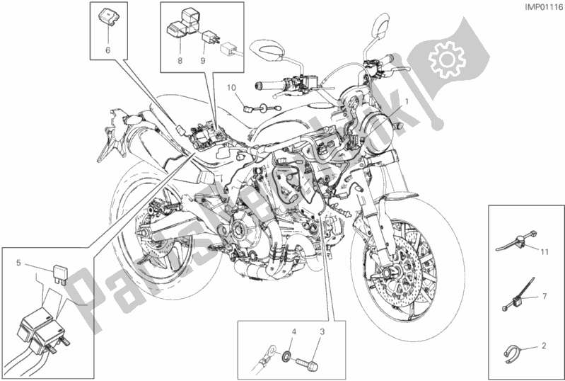 Todas as partes de Sistema Elétrico Do Veículo do Ducati Scrambler 1100 Special USA 2018